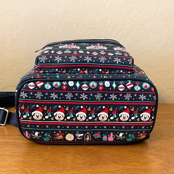 New Disney Parks Loungefly Backpack Christmas Holiday Ugly Sweater 2020 NWT main image 4
